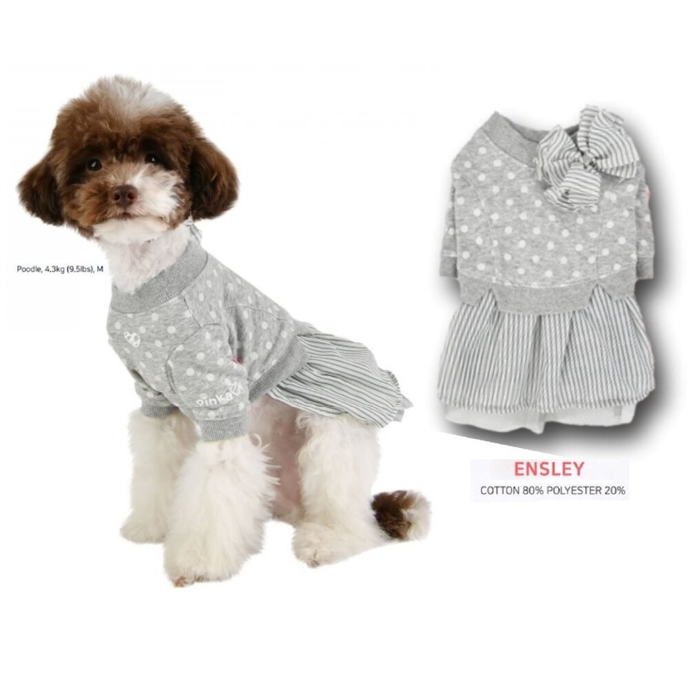 SIze Medium Ensley Dog Dress in Soft Gray by Pinkaholic® New York Puppia